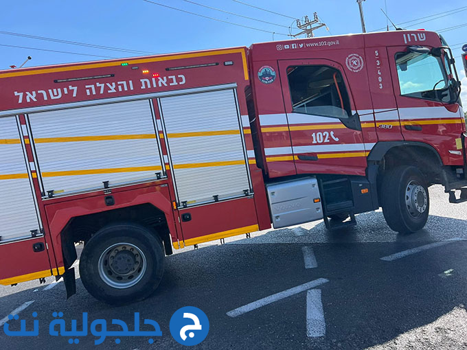 5 اصابات احداهما خطيرة بحادث طرق على شارع 444 - مفرق جلجولية 